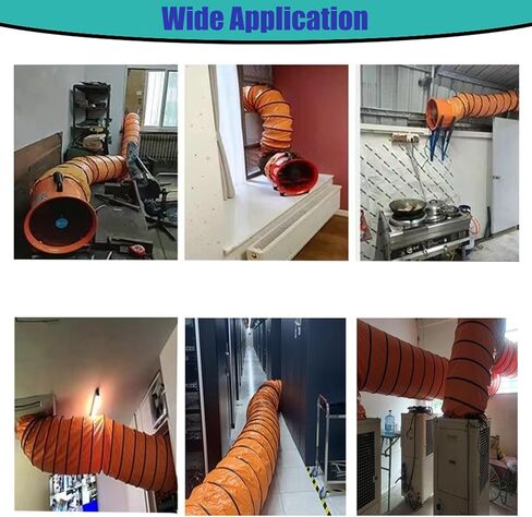 Adjustable Flexible Duct Hose (6, 8, 10, 12, 22, 24, 26 inches) for Exhaust Fans and Utility Blowers - Portable Telescoping HVAC Air Duct PVC Vent Hose(L-2m(6.5ft),Dia-450mm (17 3/4")) in Saudi Arabia