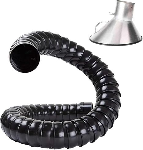 3.3ft Flexible Duct Collector Arm with Stainless Steel Hood, Industrial Pipe Articulated Extraction Duct for HVAC/Factory Shop/Woodworking/Laboratory(BK(L 1M/3.3FT),Id 160MM/6 2/7 in) in Saudi Arabia