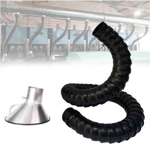 Industrial Articulated Hose 2 3 4 6 8 Inch, Large Industrial Welding Smoke Extractor Hosing - 6.5ft 5ft 3ft Long, for AirSmoke/Dust Removing Syestem(WH(L 1.5M/4.9FT),Id 160MM/6 2/7 in) in Saudi Arabia