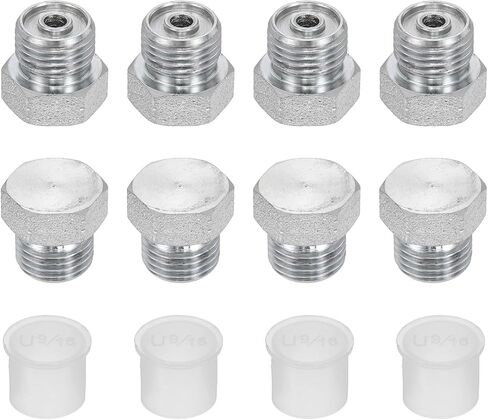 uxcell 4Pcs ORFS Hydraulic Plugs, O-Ring Face Seal Hydraulic Hose Fittings Carbon Steel with Zinc Plating Fits ORFS-06 Female Ports (11/16"-16 UN) in Saudi Arabia