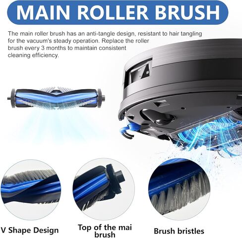 Accessories for ECOVACS DEEBOT X11 Omni Cyclone, X9 Pro Omni, X11 Pro Omni Robot Vacuum, 2 Main Brush, 6 Filters, 2 Roller Mop Pads, 6 Side Brushes, X11 Replacement 18 Pcs in Saudi Arabia