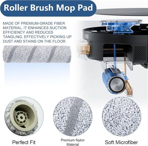 Accessories for ECOVACS DEEBOT X11 Omni Cyclone, X9 Pro Omni, X11 Pro Omni Robot Vacuum, 2 Main Brush, 6 Filters, 2 Roller Mop Pads, 6 Side Brushes, X11 Replacement 18 Pcs in Saudi Arabia