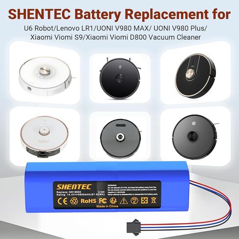 6800mAh Replacement Battery Suitable for Proscenic M7 Pro M8 Pro M7 Max LDS M7 Pro, Compatible with U6 Robot/Lenovo LR1/UONI V980 MAX/UONI V980 Plus/Xiaomi Viomi S9/Xiaomi Viomi D800 Vacuum Cleaner in Saudi Arabia