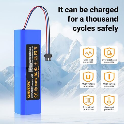 6800mAh Replacement Battery Suitable for Proscenic M7 Pro M8 Pro M7 Max LDS M7 Pro, Compatible with U6 Robot/Lenovo LR1/UONI V980 MAX/UONI V980 Plus/Xiaomi Viomi S9/Xiaomi Viomi D800 Vacuum Cleaner in Saudi Arabia