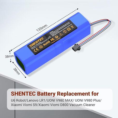 6800mAh Replacement Battery Suitable for Proscenic M7 Pro M8 Pro M7 Max LDS M7 Pro, Compatible with U6 Robot/Lenovo LR1/UONI V980 MAX/UONI V980 Plus/Xiaomi Viomi S9/Xiaomi Viomi D800 Vacuum Cleaner in Saudi Arabia