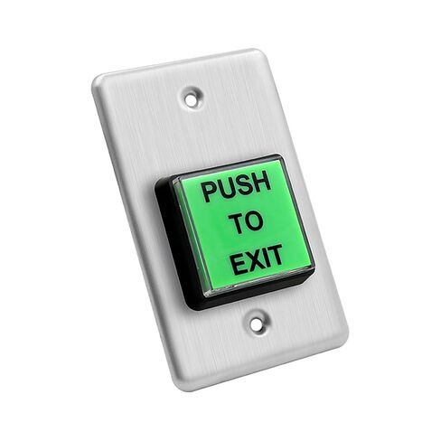 2 Pack Push to Exit Button, Stainless Steel Wall Plate Request to Exit Button with Green LED Square, Indoor Exit Access Control Switch for Door System in Saudi Arabia