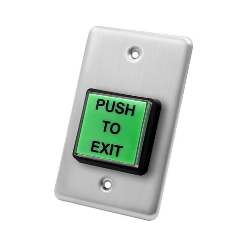 2 Pack Push to Exit Button, Stainless Steel Wall Plate Request to Exit Button with Green LED Square, Indoor Exit Access Control Switch for Door System in Saudi Arabia