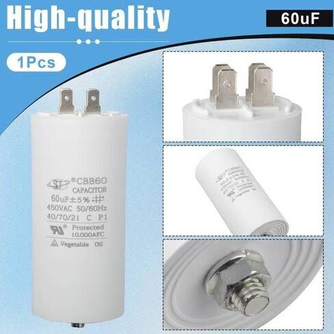 مكثف تشغيل CBB60 450 فولت تيار متردد مزدوج الإدخال 50/60 هرتز لضاغط الهواء ومحرك مضخة المياه (60 فائق التوهج) in Kuwait