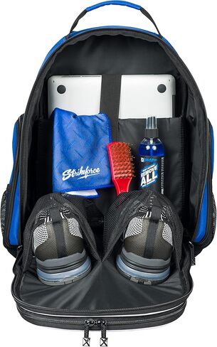 KR Strikeforce Royal Flush Bowling Backpack Black/Royal with Several Pouches for All Your Bowling Accessories and Shoes in Saudi Arabia