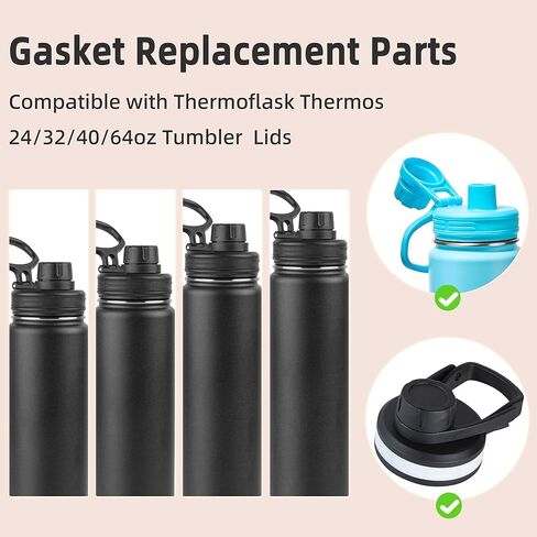 Rubber Gaskets for Thermoflask 24/32/40/64oz Bottle Lid, 8 Pack Replacement Silicone Seal O-Ring Replacement Parts, BPA-Free in Saudi Arabia
