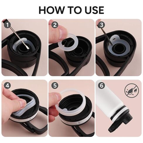 Rubber Gaskets for Thermoflask 24/32/40/64oz Bottle Lid, 8 Pack Replacement Silicone Seal O-Ring Replacement Parts, BPA-Free in Saudi Arabia