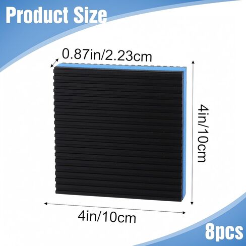 8 PCS Anti Vibration Pads for Washing Machine, 4'' X 4'' X 7/8'' Sound Isolation Anti Vibration Mat Heavy Duty Anti-Slip Pads EVA Rubber Pad for Dryers, Air Conditioners, Treadmills and Compressors in Saudi Arabia