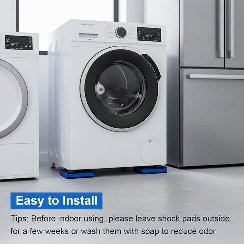 8 PCS Anti Vibration Pads for Washing Machine, 4'' X 4'' X 7/8'' Sound Isolation Anti Vibration Mat Heavy Duty Anti-Slip Pads EVA Rubber Pad for Dryers, Air Conditioners, Treadmills and Compressors in Saudi Arabia