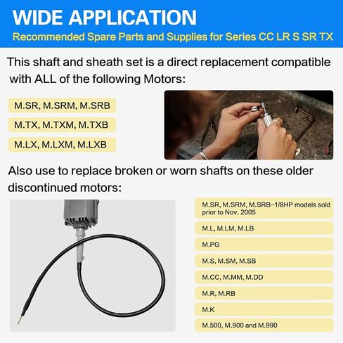 Foredom Flex Shaft[39" S-93 Shaft & S-77 Sheath Kit] قطع غيار أدوات دوارة مرنة، متوافقة مع سلسلة Foredom SR TX L S R CC وأدوات Dremel Flex، ملحقات وأجزاء دوارة in Kuwait