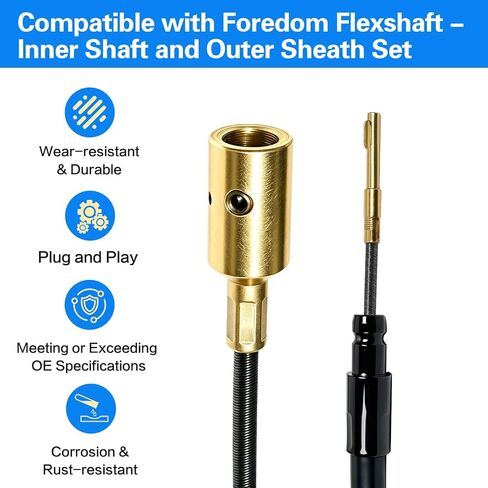 Foredom Flex Shaft[39" S-93 Shaft & S-77 Sheath Kit] قطع غيار أدوات دوارة مرنة، متوافقة مع سلسلة Foredom SR TX L S R CC وأدوات Dremel Flex، ملحقات وأجزاء دوارة in Kuwait