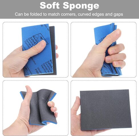 uxcell 2pcs Sanding Sponge Block, 800-1000 Grit Sanding Sponge Pad 140mm x 114mm x 5mm Soft Foam Wet Dry Hand Sander Block Sandpaper for Model Metal Wood Furniture Polishing in Saudi Arabia