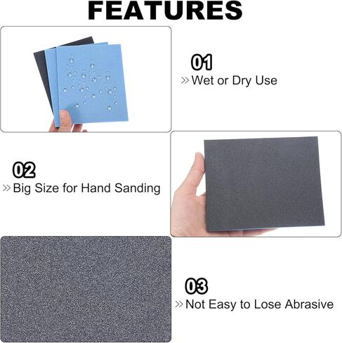 uxcell 2pcs Sanding Sponge Block, 800-1000 Grit Sanding Sponge Pad 140mm x 114mm x 5mm Soft Foam Wet Dry Hand Sander Block Sandpaper for Model Metal Wood Furniture Polishing in Saudi Arabia