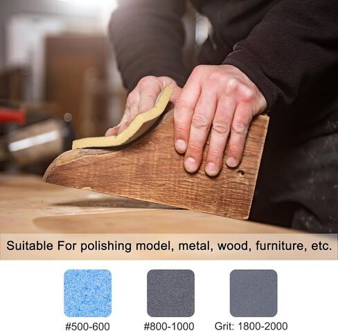 uxcell 2pcs Sanding Sponge Block, 800-1000 Grit Sanding Sponge Pad 140mm x 114mm x 5mm Soft Foam Wet Dry Hand Sander Block Sandpaper for Model Metal Wood Furniture Polishing in Saudi Arabia
