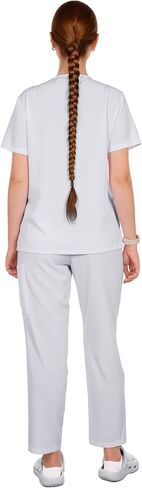 Solid Scrub Sets quick-drying short-sleeve surgical wear for women, workwear for nurses and veterinary clinics. in Saudi Arabia