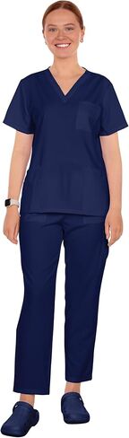 Solid Scrub Sets quick-drying short-sleeve surgical wear for women, workwear for nurses and veterinary clinics. in Saudi Arabia