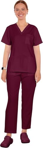Solid Scrub Sets quick-drying short-sleeve surgical wear for women, workwear for nurses and veterinary clinics. in Saudi Arabia