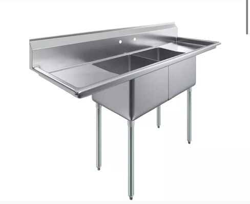 22 in. x 34 in. Stainless Steel Two Compartment Sink with 14 in. x 16 in. x 11 in. Bowls (Without any Side Drainboard) in Saudi Arabia