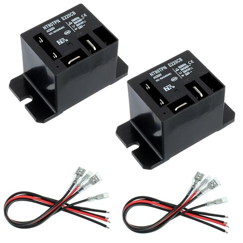 NT90-AC120V-8X ملف تيار متردد 120 فولت 30 أمبير 40 أمبير SPST(1NO) مع تركيب شفة و10 أسلاك توصيل سريعة، مرحل صغير (عبوة من قطعتين) in Kuwait