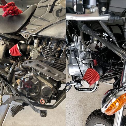 فلتر هواء عالي الأداء للدراجة النارية 48 مم، فلتر هواء للدراجة الترابية متوافق مع HONDA YAMAHA SUZUKI ATV SSR TTR Dirt Bike، معرف المدخل 48 مم - أحمر in Kuwait