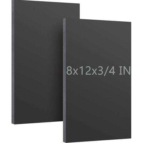 KEILEOHO 2 PCS 8 x 12 Inch Black HDPE Sheet, 3/4 Inch Thick HDPE Plastic Sheets, Solid High Density Polyethylene Panel Board for DIY Home Projects Crafts Machining in Saudi Arabia