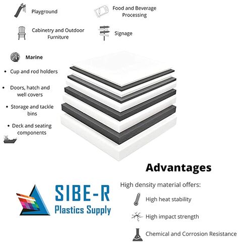لوح بلاستيكي HDPE (البولي إيثيلين عالي الكثافة) مقاس 1/4 بوصة × 24 بوصة × 48 بوصة باللون الأسود الناعم على كلا الجانبين in Saudi Arabia