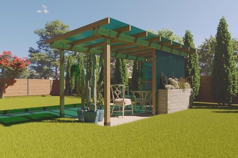 Polycarbonate Corrugated Roofing Panels, Curved Green, 21" x 72", Rainproof Patio, Deck, Carport & Under-Deck Cover, Set of 10 in Saudi Arabia