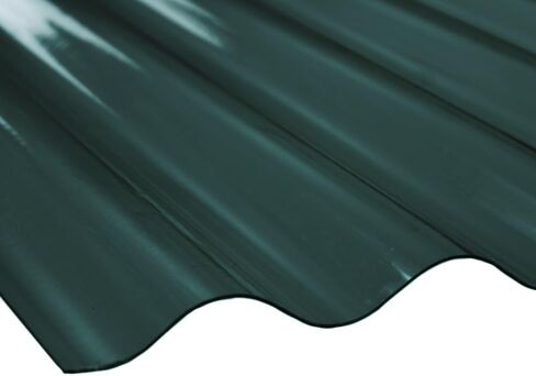 Polycarbonate Corrugated Roofing Panels, Curved Green, 21" x 72", Rainproof Patio, Deck, Carport & Under-Deck Cover, Set of 10 in Saudi Arabia