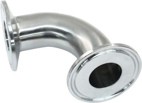 Hordion 2 Pack 1" Tube OD Sanitary Ferrule Elbow, 90 Degree Pipe Fitting with 4 Rubber Gaskets Tri Clamp 1.5 Inch in Saudi Arabia
