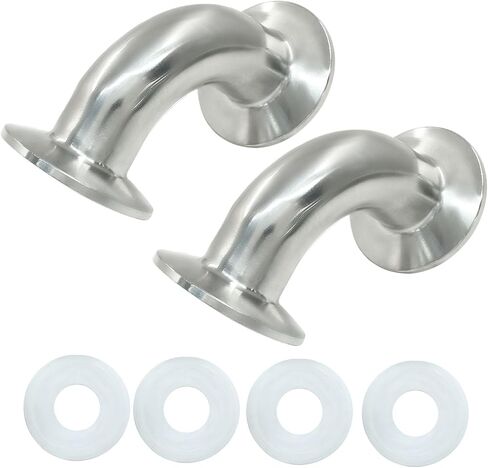 Hordion 2 Pack 1" Tube OD Sanitary Ferrule Elbow, 90 Degree Pipe Fitting with 4 Rubber Gaskets Tri Clamp 1.5 Inch in Saudi Arabia