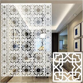 TIST Home Partition Decoration Folding Privacy Screen Room Hanging Screen Partition Panel Openwork Carved Design, Bathroom Living Room Bedroom Partition Screen Hanging Room Dividers(11Pcs) in Kuwait