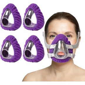 CPAP Mask Liners - Reusable Ultra Soft Fleece Covers for ResMed AirFit F20, Philips DreamWear & Full Face Masks, Reduces Air Leaks & Red Marks Moisture Wicking (6 Pack PBlue M) in Saudi Arabia