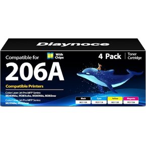 206A Toner Cartridges 4 Pack (with Chip) MFP M283fdw M283cdw Toner Cartridges Replacement for HP 206A 206X Toner Cartridges HP206A 206 Toner for Color Laser Jet Pro MFP M283fdn M282nw M255dw M255nw in Saudi Arabia