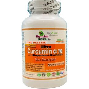 Ultra Curcumin C3 Time Release w Bioperine and Bromelain Time Release 700mg 100 Veg.tabs Max Absorption in Saudi Arabia