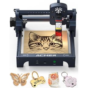 حفارة ليزر ACMER S1 2500 ميجا واط، آلة قطع ونقش محمولة للمبتدئين، منطقة عمل 130 × 130 مم، نقطة ليزر 0.05 مم، DIY إبداعي، العلوم والتكنولوجيا والهندسة والرياضيات، أعمال مخصصة مع الخشب والمعادن in Kuwait