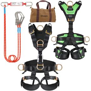 Safety Harness Fall Protection,Roof Harness Safety,Climbing Harness,Safety Harness for Construction,Upgraded Removable Cushion Bag and Rope（1 Pack in Saudi Arabia