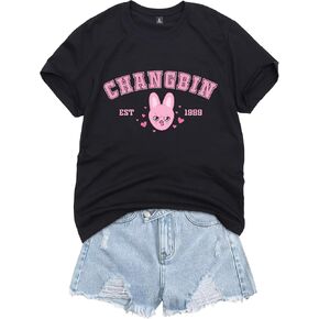 Bangchan Felix T Shirt Han Lee Know Hyunjin Shirt Changbin Seungmin I.N Fans Concert Merch Tee Top for Women in Saudi Arabia