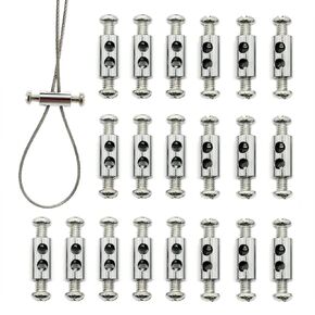 20 Pieces of M4 Wire Rope Clamps, 1/8 inch Rope, Made of Copper and Stainless Steel, Suitable for Outdoor Hanging, Reusable, and Never rusts. in Saudi Arabia