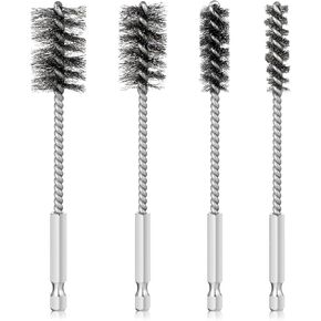 4 Pcs Stainless Steel Wire Brushes for Drill,Bore Brush Round Wire Brush with Hex Shank Handle for Cleaning Tubes,Rust,Bearings and More(3/8'', 1/2'', 3/4'', 7/8'') in Saudi Arabia