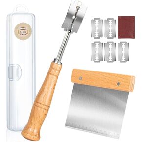 Hand Crafted Bread Lame Premium Sourdough Scoring Tool Bread Making Tools Set of 3 pieces Bread Knife(5 Blades) with Danish Dough Whisk and Dough Scraper Bread Cutter in Saudi Arabia