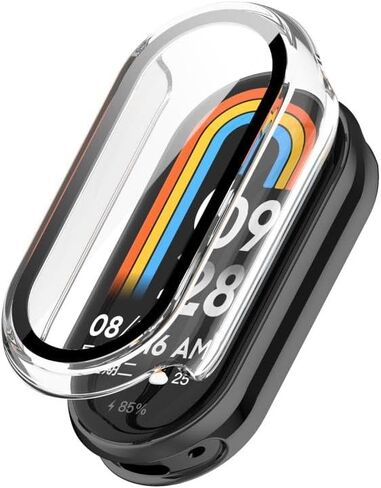 Watch Case xDfind Tempered Film Integrated PC Watch Protective Cover for Xiaomi Smart Band 10 (Transparent White) in Saudi Arabia