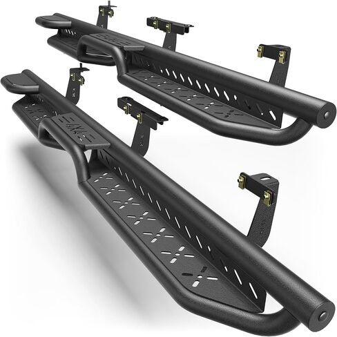 Running Boards Fit 2020-2025 Jeep Wrangler Gladiator JT 4 Door Black Side Steps Heavy-Duty Steel Non-Slip Step Pads in Saudi Arabia