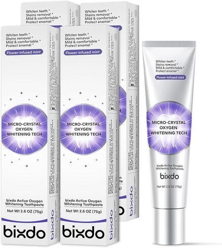 Pap Teeth Whitening Toothpaste, Hydroxyapatite Enamel Repair for Sensitive Teeth & Gums, Fluoride-Free, 28 Days Brightening, Flower Mint, 2.6oz (Pack of 4) in Saudi Arabia