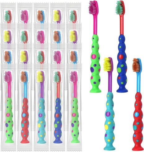 Newday 100 Pack Kids Toothbrush Bulk Soft Bristles Toddler Cute Toothbrush with Suction Cup, Includes Travel Covers, Individually Wrapped Toothbrushes for Kid Home School Daycare Camp (Shark) in Saudi Arabia