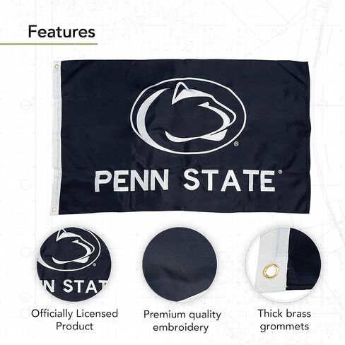 Desert Cactus Penn State Flag – 3x5 Ft Embroidered Nylon Banner for Indoor/Outdoor Use, Nittany Lions Design, for Events and Home Décor (Embroidered B) in Saudi Arabia