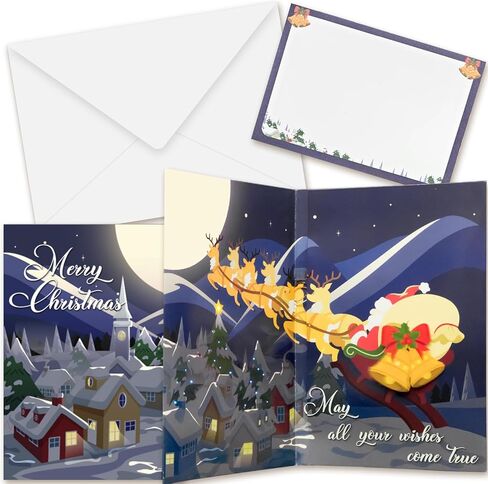 Religious Pop Up Christmas Card with Light and Music, Open greeting card Instantly play the classic song: Joy to the World, with Envelope (Holy Night Nativity) in Saudi Arabia